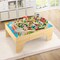 Natural Wood and MDF Train Set Table with Reversible Top and Storage Drawer